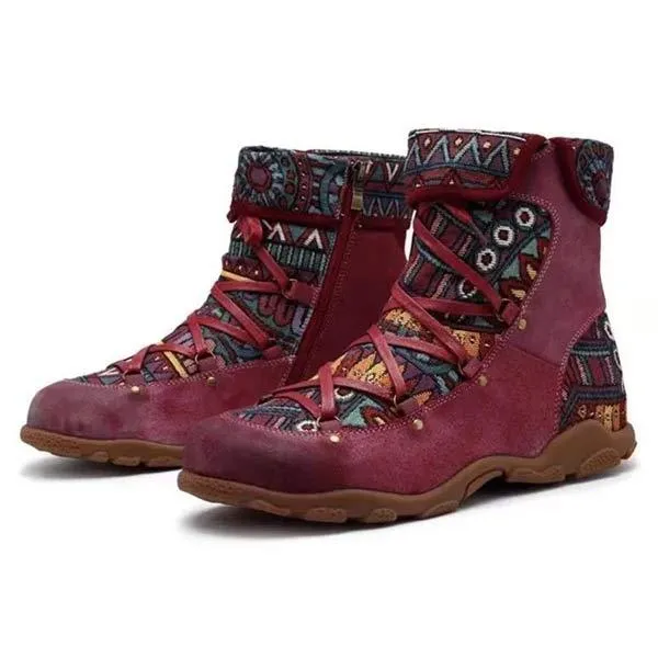 Women'S Vintage Side Zip Round Toe Soft Sole Martin Boots 65696995C