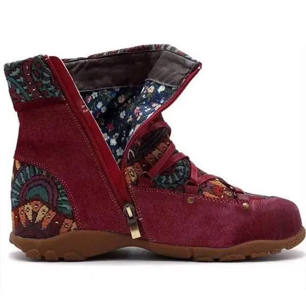 Women'S Vintage Side Zip Round Toe Soft Sole Martin Boots 65696995C