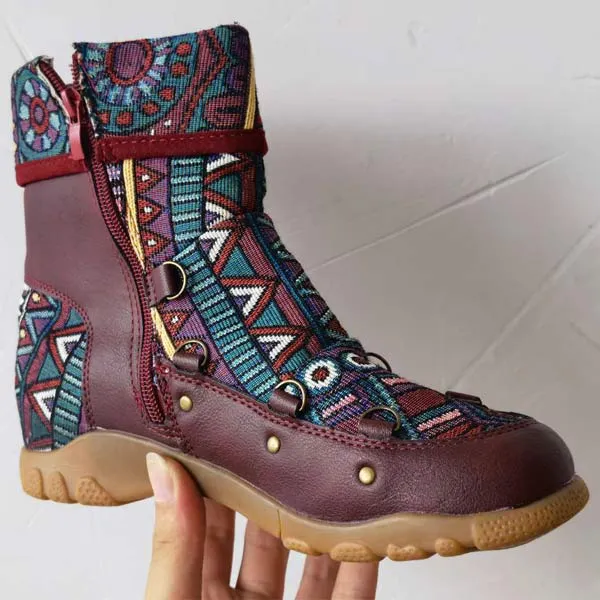 Women'S Vintage Side Zip Round Toe Soft Sole Martin Boots 65696995C