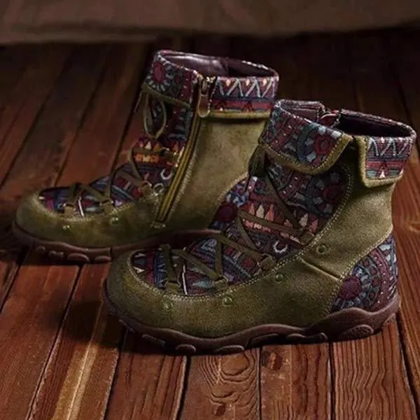 Women'S Vintage Side Zip Round Toe Soft Sole Martin Boots 65696995C